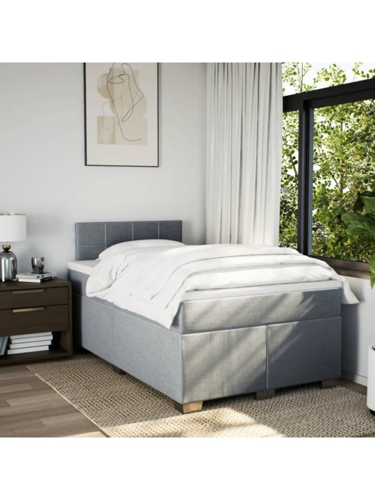 Box spring postel s matrací světle šedá 120x190 cm textil