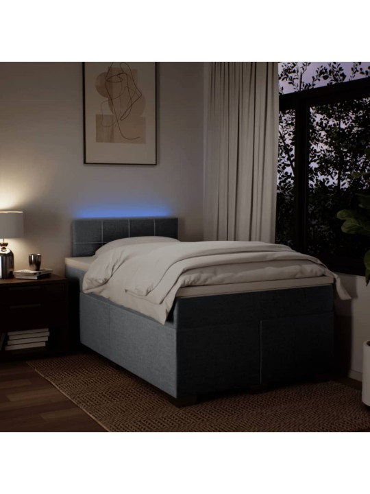 Box spring postel s matrací světle šedá 120x190 cm textil
