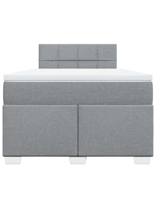 Box spring postel s matrací světle šedá 120x190 cm textil