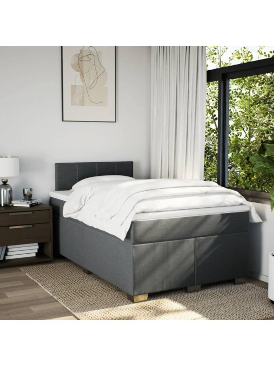 Box spring postel s matrací tmavě šedá 120x190 cm textil