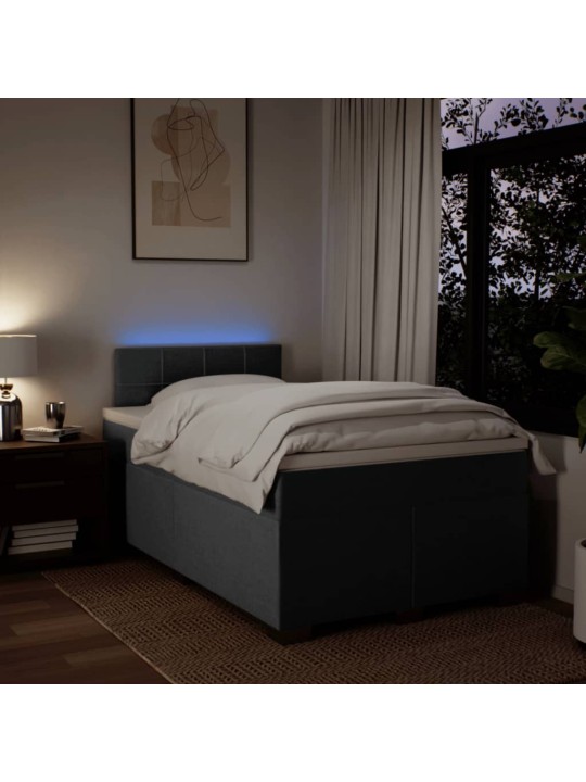 Box spring postel s matrací tmavě šedá 120x190 cm textil