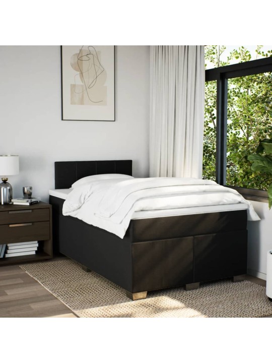 Box spring postel s matrací černá 120x190 cm textil