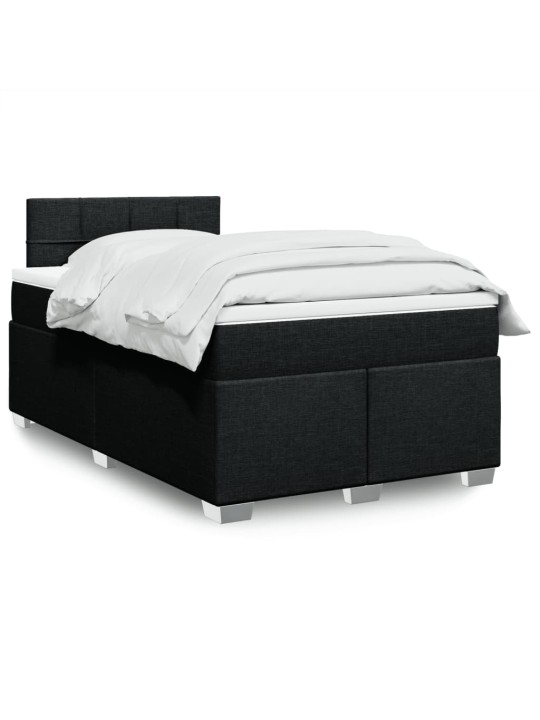 Box spring postel s matrací černá 120x190 cm textil