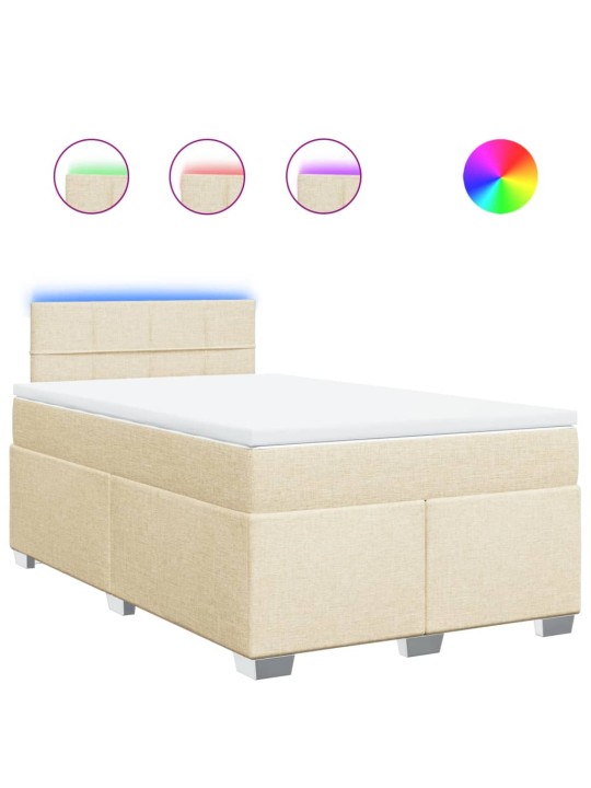 Box spring postel s matrací krémová 120x190 cm textil