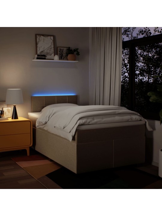 Box spring postel s matrací krémová 120x190 cm textil