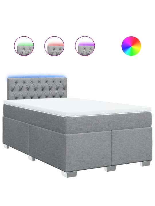 Box spring postel s matrací světle šedá 120x190 cm textil