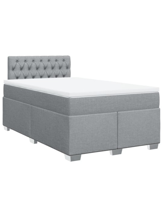 Box spring postel s matrací světle šedá 120x190 cm textil