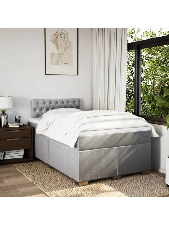 Box spring postel s matrací světle šedá 120x190 cm textil