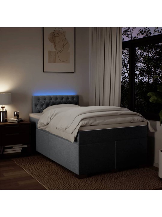 Box spring postel s matrací světle šedá 120x190 cm textil