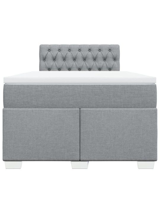Box spring postel s matrací světle šedá 120x190 cm textil