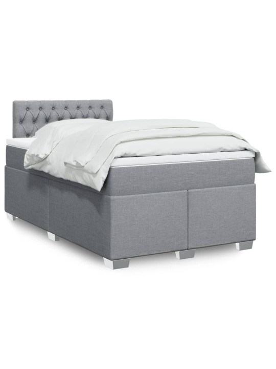 Box spring postel s matrací světle šedá 120x190 cm textil