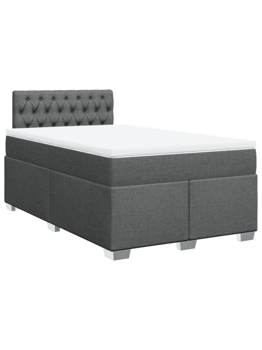 Box spring postel s matrací tmavě šedá 120x190 cm textil