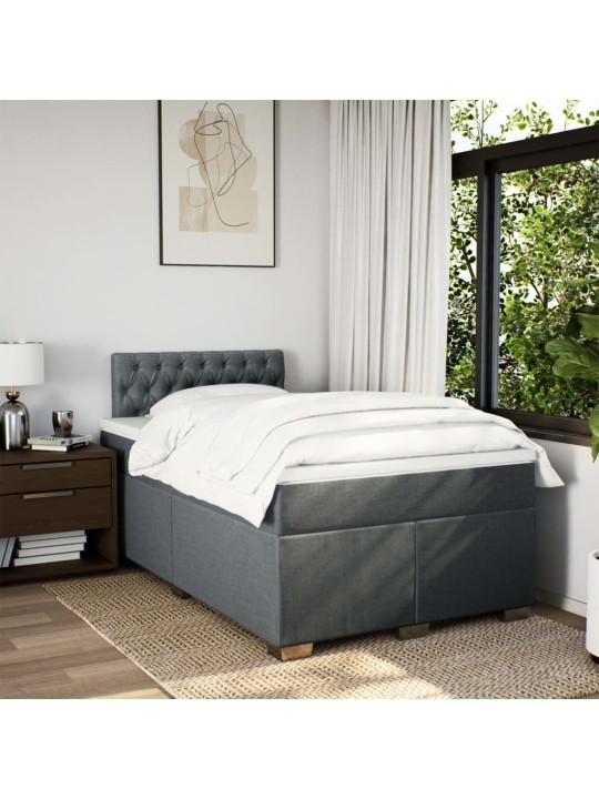 Box spring postel s matrací tmavě šedá 120x190 cm textil