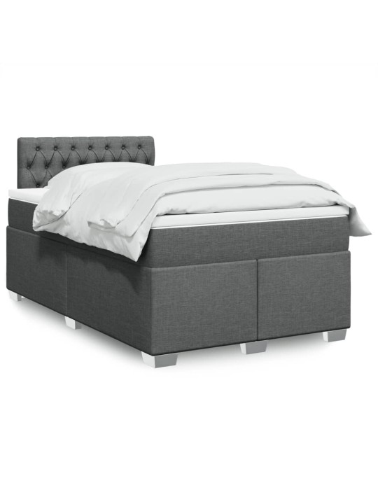 Box spring postel s matrací tmavě šedá 120x190 cm textil
