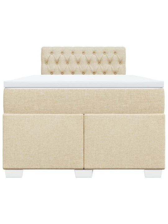 Box spring postel s matrací krémová 120x190 cm textil