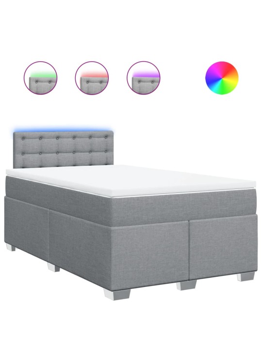 Box spring postel s matrací světle šedá 120x190 cm textil