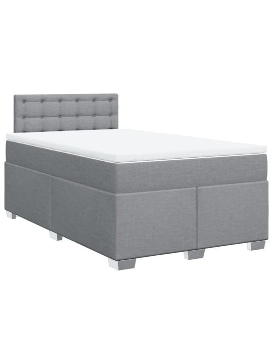Box spring postel s matrací světle šedá 120x190 cm textil