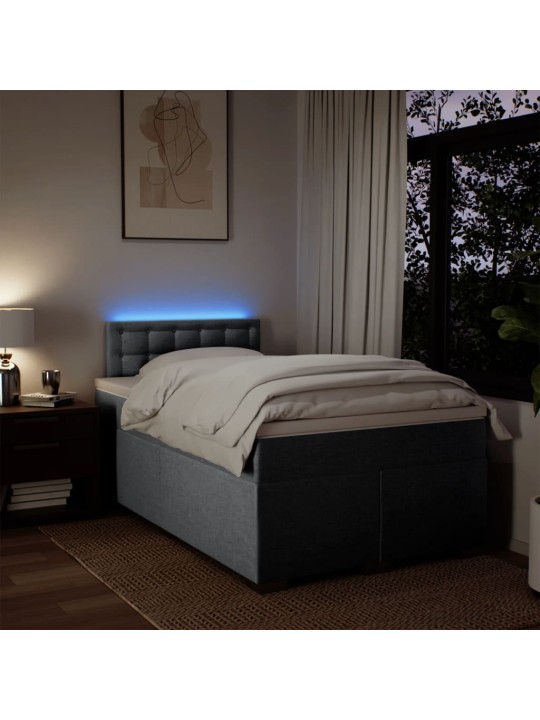 Box spring postel s matrací světle šedá 120x190 cm textil