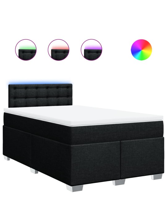 Box spring postel s matrací černá 120x190 cm textil