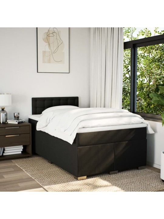 Box spring postel s matrací černá 120x190 cm textil