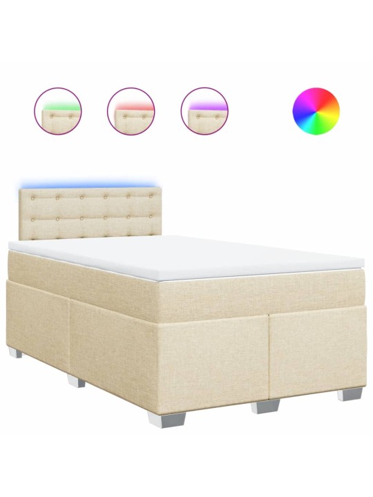 Box spring postel s matrací krémová 120x190 cm textil