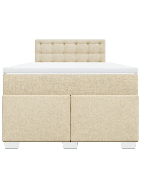 Box spring postel s matrací krémová 120x190 cm textil
