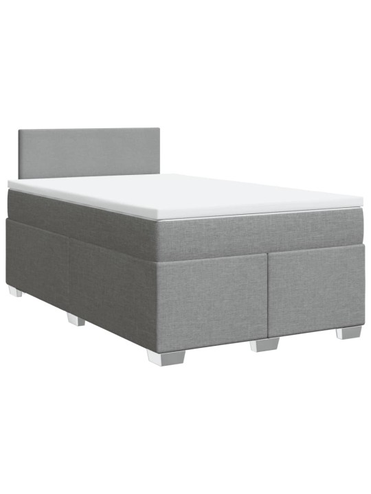 Box spring postel s matrací světle šedá 120 x 200 cm textil