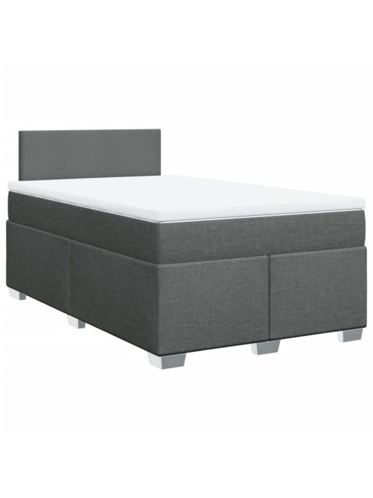 Box spring postel s matrací tmavě šedá 120x200 cm textil