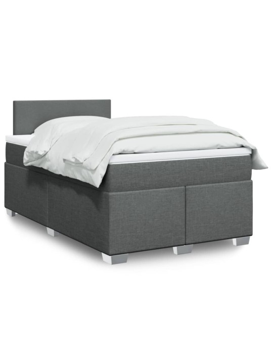 Box spring postel s matrací tmavě šedá 120x200 cm textil