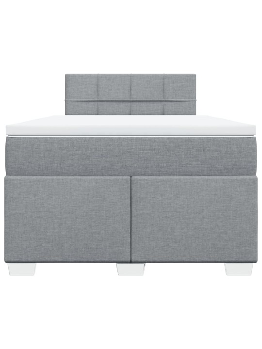Box spring postel s matrací světle šedá 120 x 200 cm textil