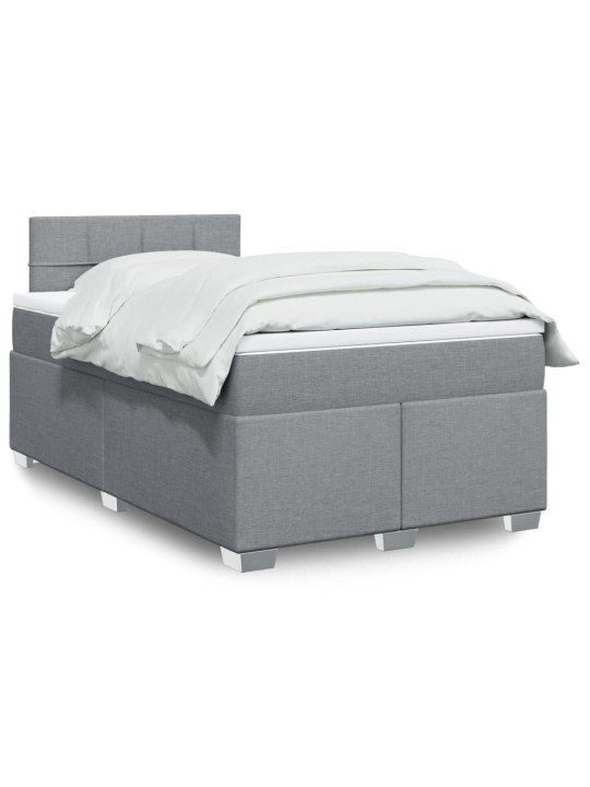 Box spring postel s matrací světle šedá 120 x 200 cm textil