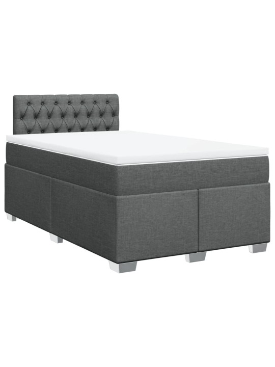 Box spring postel s matrací tmavě šedá 120x200 cm textil