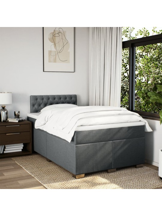 Box spring postel s matrací tmavě šedá 120x200 cm textil
