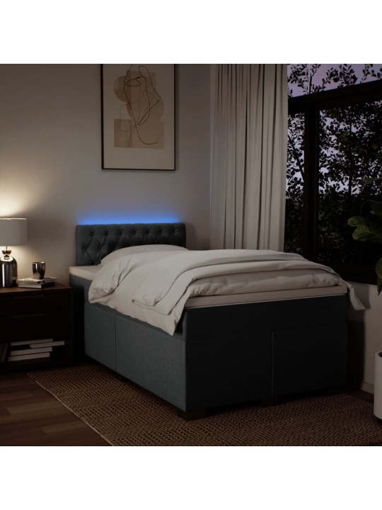 Box spring postel s matrací tmavě šedá 120x200 cm textil