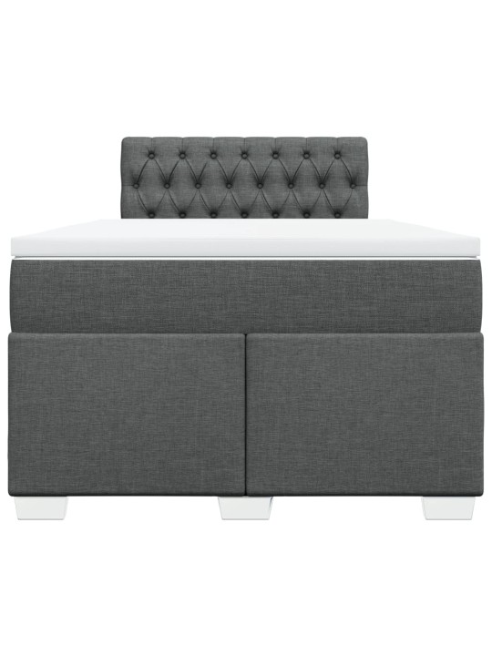 Box spring postel s matrací tmavě šedá 120x200 cm textil