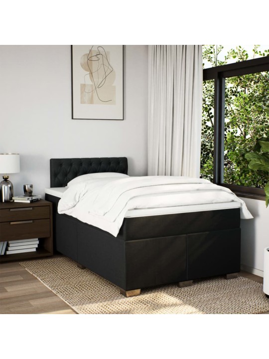 Box spring postel s matrací černá 120x200 cm textil