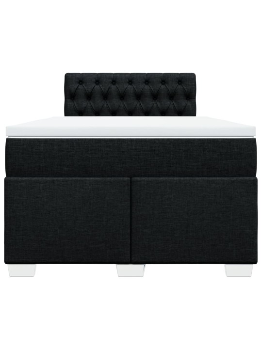 Box spring postel s matrací černá 120x200 cm textil