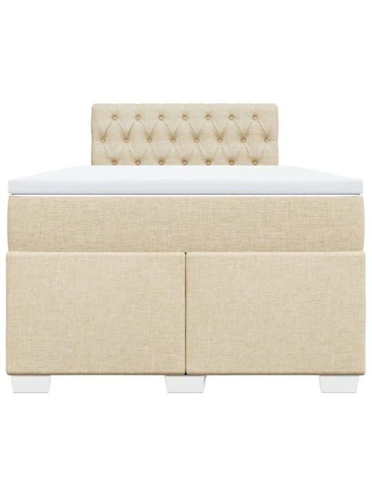 Box spring postel s matrací krémová 120x200 cm textil