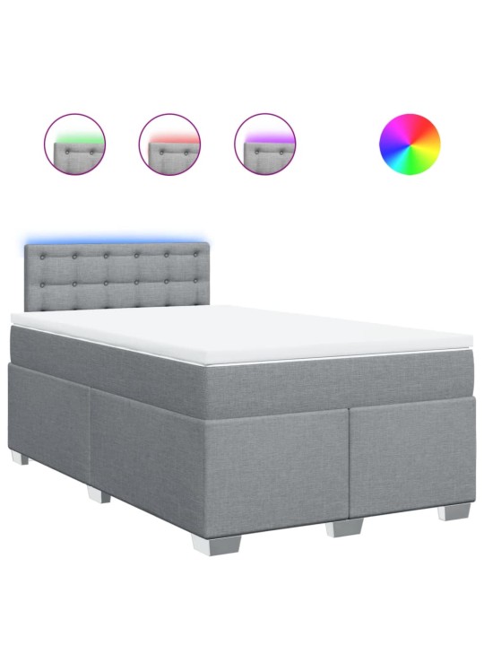Box spring postel s matrací světle šedá 120 x 200 cm textil