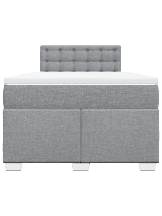 Box spring postel s matrací světle šedá 120 x 200 cm textil