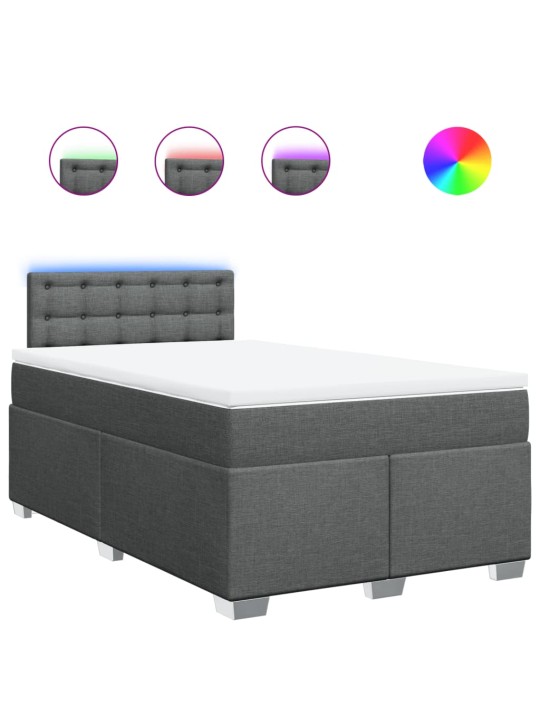 Box spring postel s matrací tmavě šedá 120x200 cm textil
