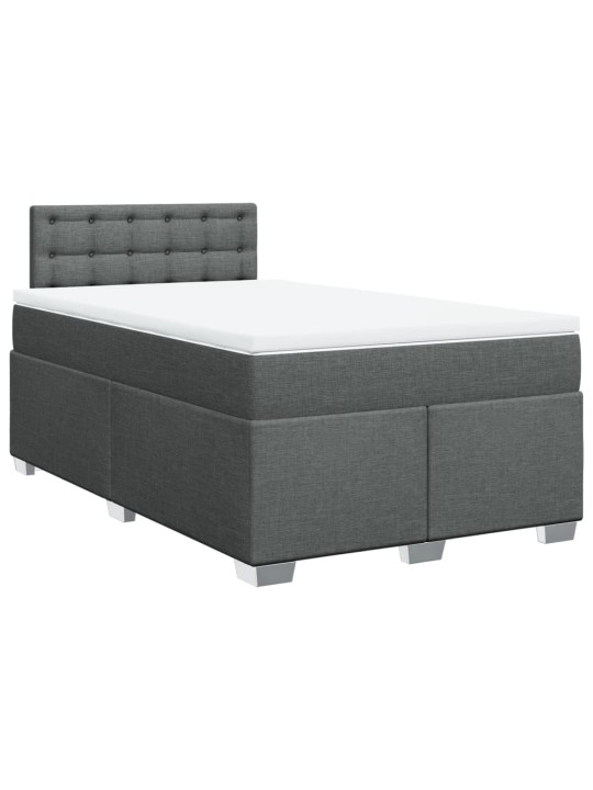 Box spring postel s matrací tmavě šedá 120x200 cm textil