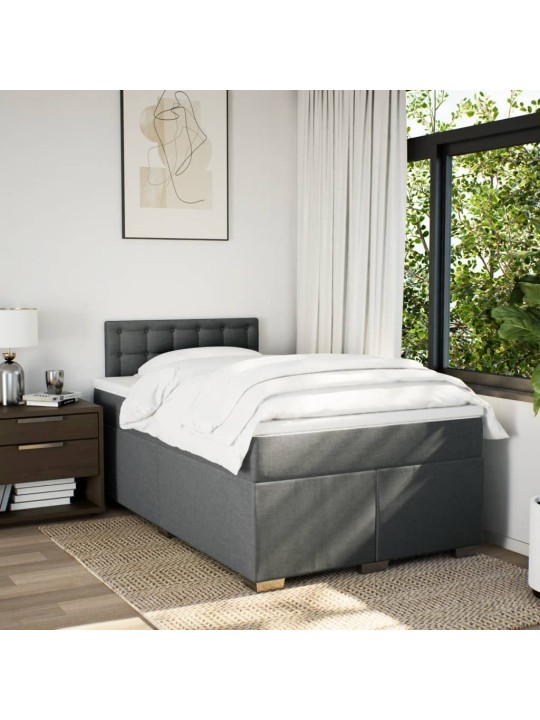 Box spring postel s matrací tmavě šedá 120x200 cm textil