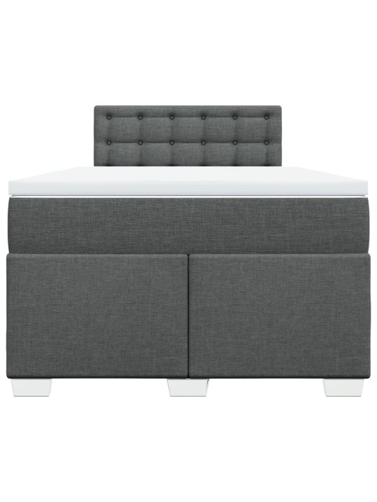 Box spring postel s matrací tmavě šedá 120x200 cm textil