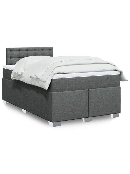 Box spring postel s matrací tmavě šedá 120x200 cm textil