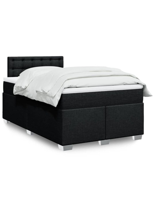 Box spring postel s matrací černá 120x200 cm textil