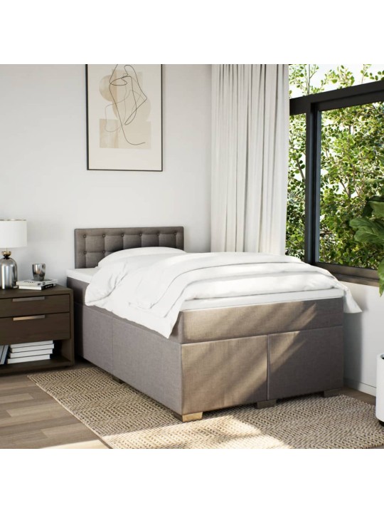 Box spring postel s matrací taupe 120x200 cm textil