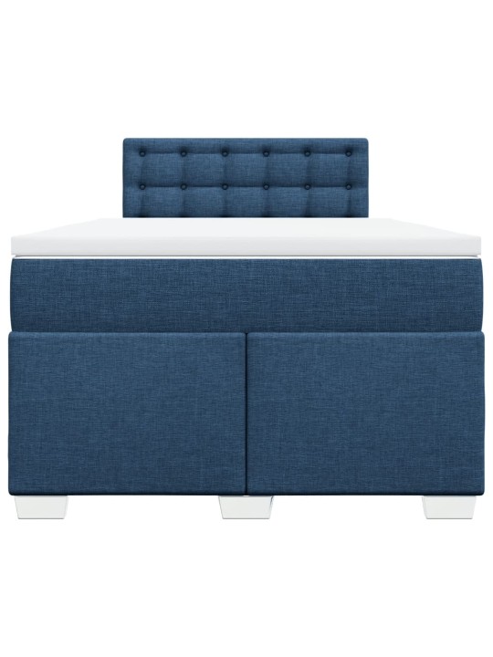 Box spring postel s matrací modrá 120x200 cm textil