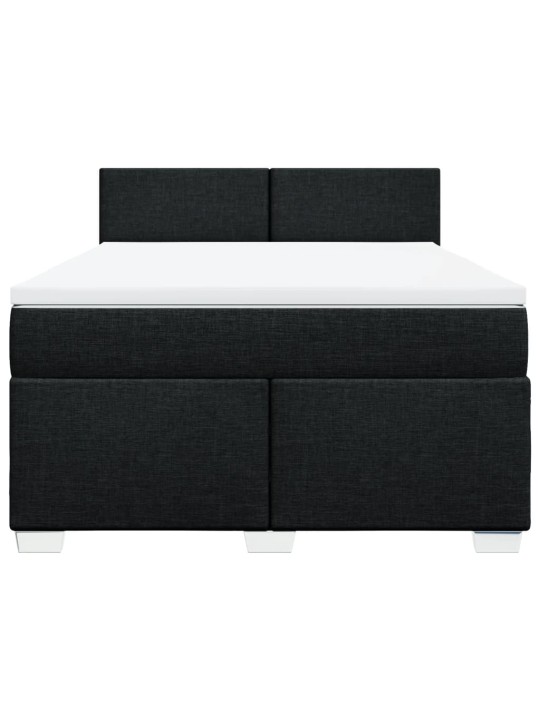 Box spring postel s matrací černá 140 x 190 cm textil
