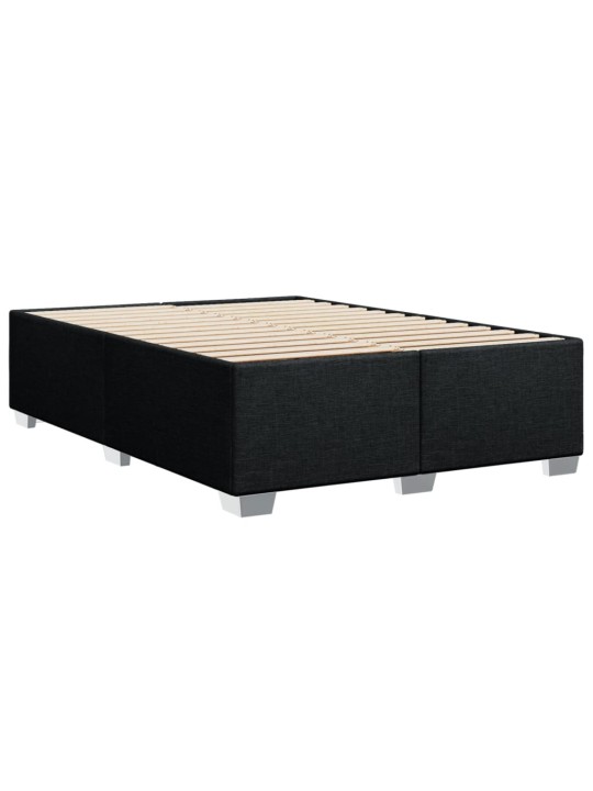 Box spring postel s matrací černá 140 x 190 cm textil